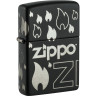 Zippo Classic 48908 — Black Matte, гравировка 360°