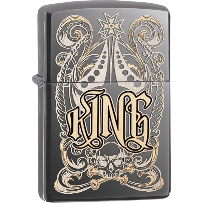 Zippo Classic 28798 — серебристая зажигалка с рисунком